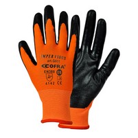 GUANTI NITRILE PUNTINATI ARANCIO-NERO GUANTI NITRILE PUNTINATI ARANCIO-NERO