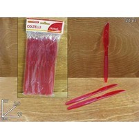 COLTELLI PLASTICA PZ.24 ROSSO