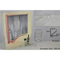BICCHIERI PLASTICA VINO PZ.18