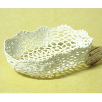 CESTINO UNCINETTO OVALE BIANCO CM.23