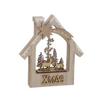CASETTA LEGNO PAESAGGIO NATALE CM.14