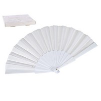 VENTAGLIO STOFFA BIANCO CM.23