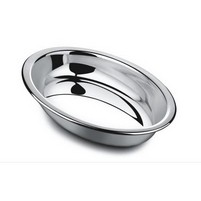 VASSOIO INOX OVALE ALTO CM.25