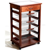 CARRELLO LEGNO C-MATT.CASSETTO NOCE