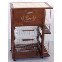 CARRELLO LEGNO C/CASSETTO PORTAPANE+BOTTIGLIE NOCE CARRELLO LEGNO C/CASSETTO PORTAPANE+BOTTIGLIE NOCE