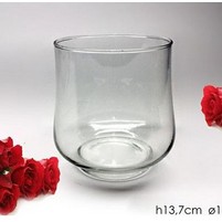 VASO VETRO CILINDRO BOMBATO CM.14 H14