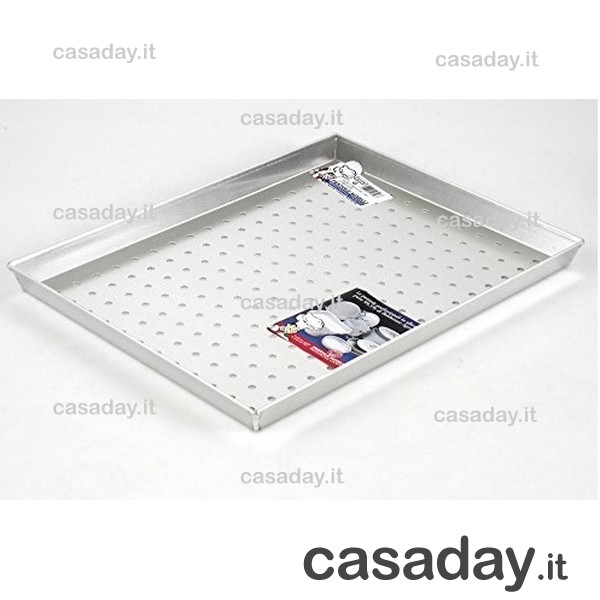 TEGLIA ALLUMINIO PIZZA 50X35 FORATA pentole agnelli