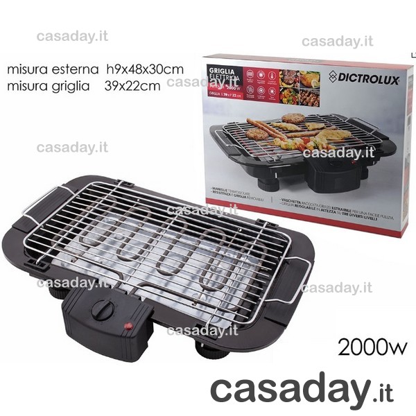 BISTECCHIERA ELETTRICA 2000W 39X22 BISTECCHIERA ELETTRICA 2000W 39X22