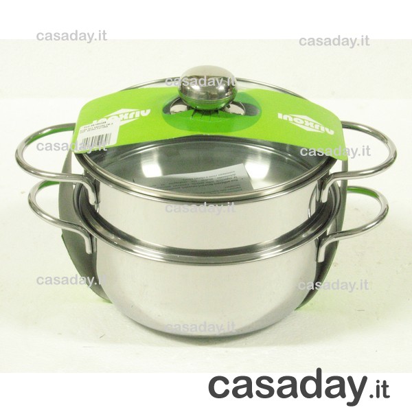 VAPORIERA INOX COP.VETRO CM.20 