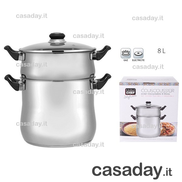 VAPORIERA COUSCOUSSIERA INOX CM.22 lt.8 VAPORIERA COUSCOUSSIERA INOX CM.22 lt.8