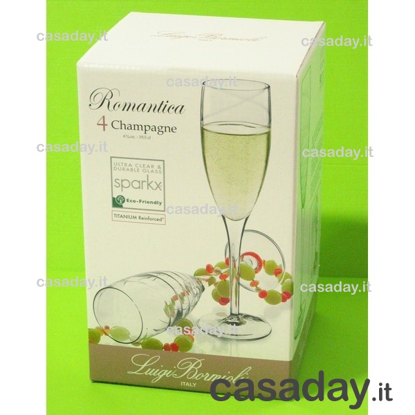BICCHIERI ROMANTICA FLUTE PZ.4 bormioli luigi BICCHIERI ROMANTICA FLUTE PZ.4 bormioli luigi