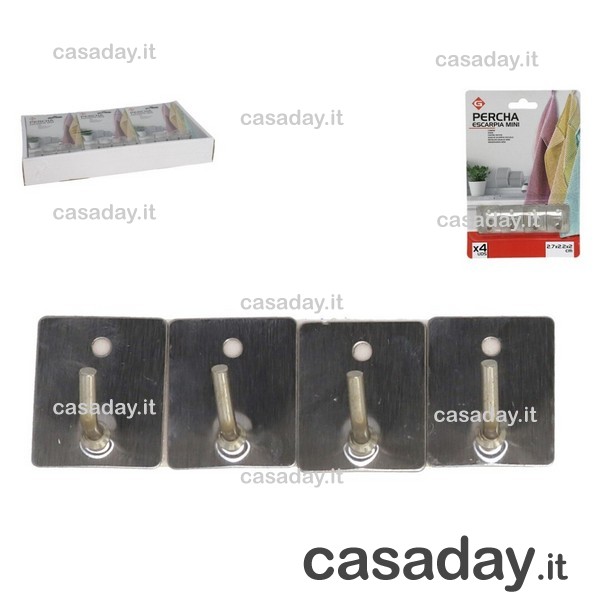 GANCI ADESIVI INOX PZ.4 GANCI ADESIVI INOX PZ.4