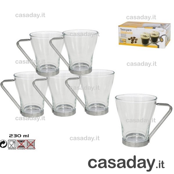 TAZZE VETRO M-INOX PZ.6 cerve
