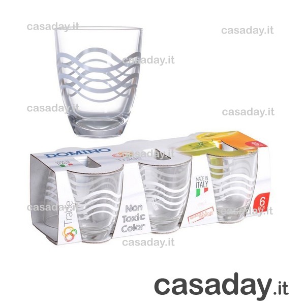 BICCHIERI PZ.6 DOMINO ONDE GRIGIE cerve BICCHIERI PZ.6 DOMINO ONDE GRIGIE cerve