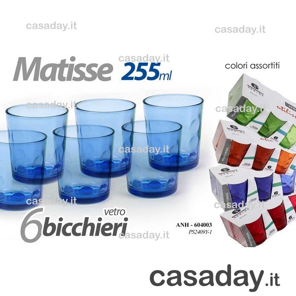 BICCHIERI MATISSE COLORATI CL.25 PZ.6 BICCHIERI MATISSE COLORATI CL.25 PZ.6