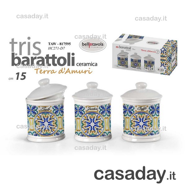 BARATTOLI PZ.3 PORCELLANA POIS BARATTOLI PZ.3 PORCELLANA POIS