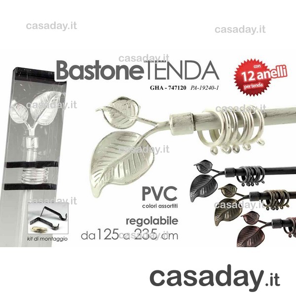 BASTONE X TENDE 125 -235 12 ANELLI BASTONE X TENDE 125 -235 12 ANELLI