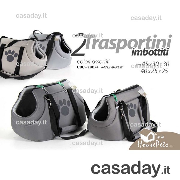 TRASPORTINO ANIMALI BORSA TRACOLLA PZ.2 