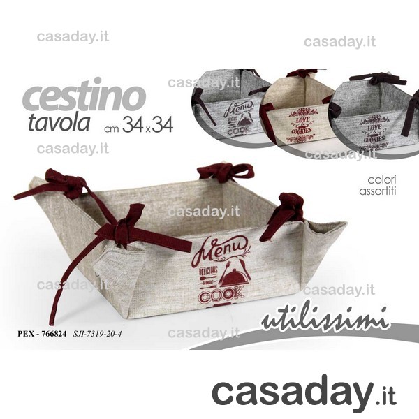 CESTINO PANE STOFFA RIGIDO 20X20 