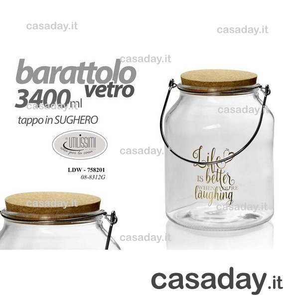 BARATTOLO VETRO TAP-SUGH.KG.3,4 
