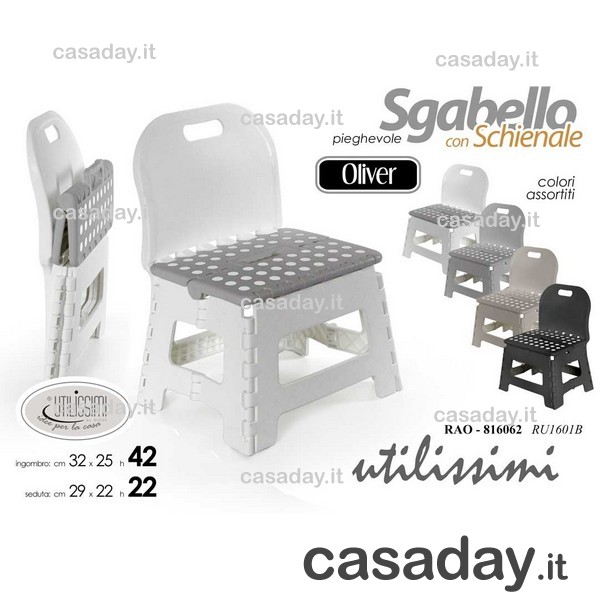 SGABELLO PIEGHEVOLE CON SCHIENALE SGABELLO PIEGHEVOLE CON SCHIENALE