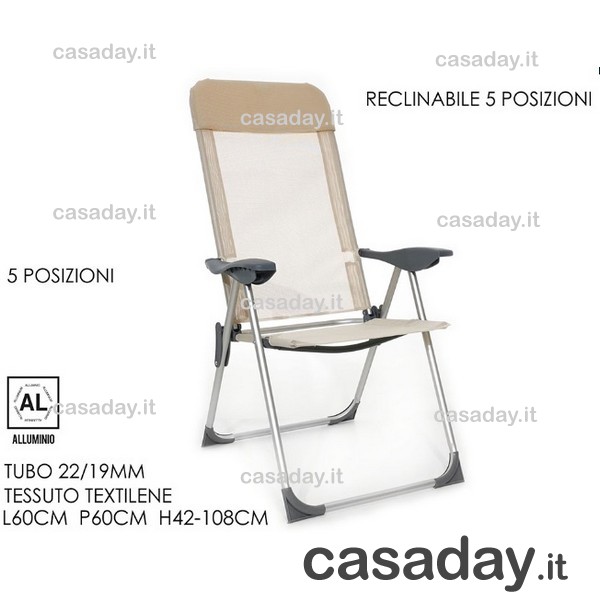 SDRAIO ALLUMINIO 5 POSIZIONI SDRAIO ALLUMINIO 5 POSIZIONI