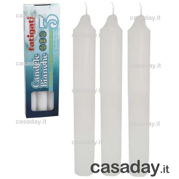 CANDELE BIANCHE PZ.3 cm.20 