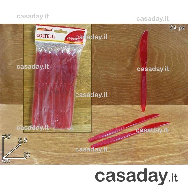 COLTELLI PLASTICA PZ.24 ROSSO COLTELLI PLASTICA PZ.24 ROSSO
