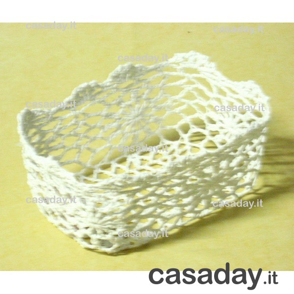 CESTINO UNCINETTO RETTANG. BIANCO CM.19 