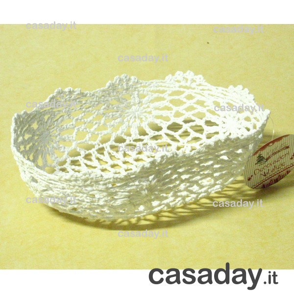CESTINO UNCINETTO OVALE BIANCO CM.23 CESTINO UNCINETTO OVALE BIANCO CM.23