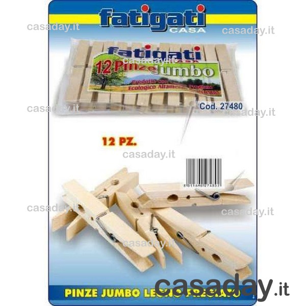 PINZE PANNI lLEGNO PZ 10-12 JUMBO PINZE PANNI lLEGNO PZ 10-12 JUMBO