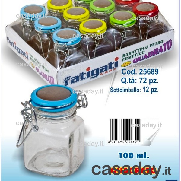 BARATTOLO VETRO MINI ERMETICO 100ml BARATTOLO VETRO MINI ERMETICO 100ml