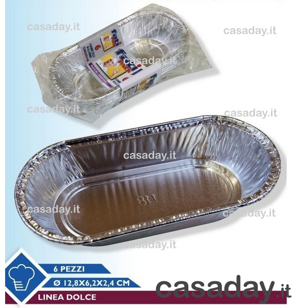 FORMA ALLUMINIO OVALE 13X6H2,5 PZ.6 