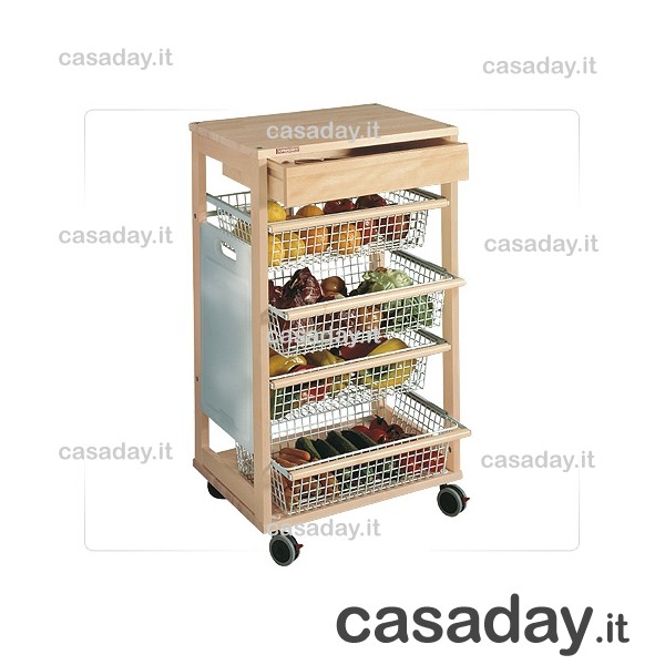 CARRELLO VERDURIERE NOCE FOPPA foppapedretti