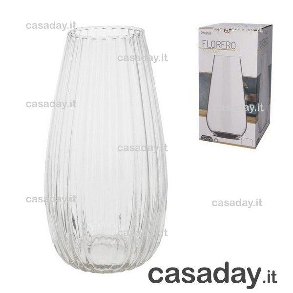 VASO VETRO SCANALATO CM.37 VASO VETRO SCANALATO CM.37