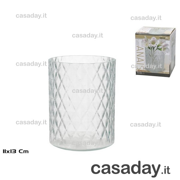 VASO VETRO INTAGLIATO CM.11 H14 