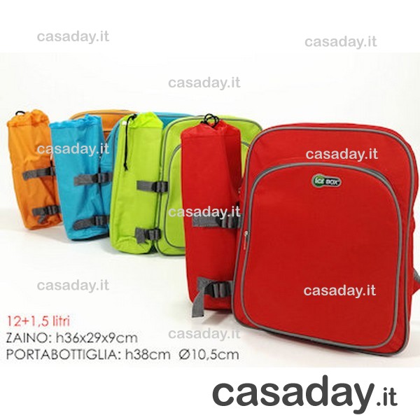 BORSA TERMICA ZAINO LT.12 + PORTABOTTIGLIA 