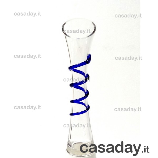 VASO VETRO RIGO BLU E CONCHIGLIA CM.30 VASO VETRO RIGO BLU E CONCHIGLIA CM.30