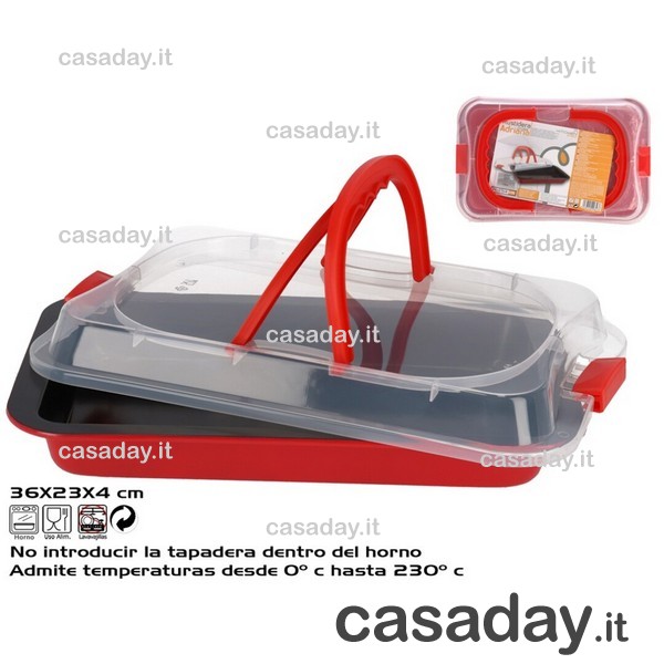 TEGLIA RETT. CM36X23 H4 CON COPERCHIO 