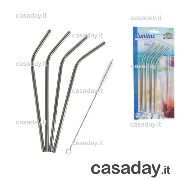 CANNUCCIA INOX CM.20 PZ.4 CON SCOVOLINO CANNUCCIA INOX CM.20 PZ.4 CON SCOVOLINO