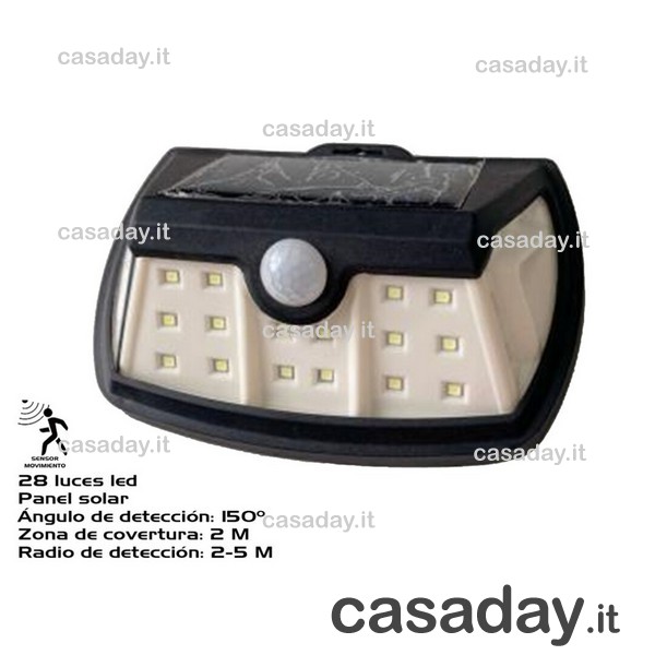 LAMPADA SOLARE DA PARETE 28 LED 