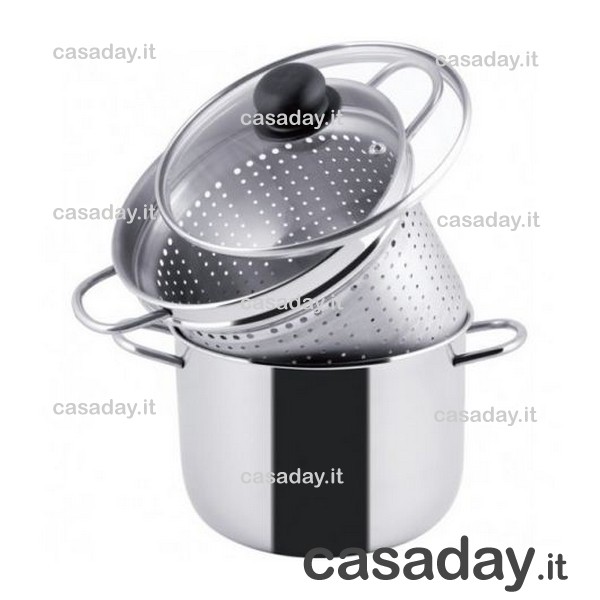 SPAGHETTIERA INOX CM.22 C-COP.VETRO gnali