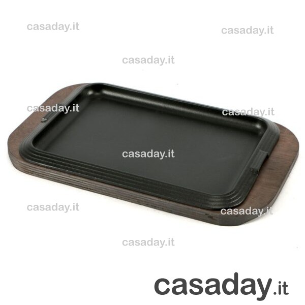 PIATTO GHISA C-VASSOIO LEGNO 30X22 ilsa
