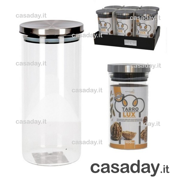 BARATTOLO VETRO 1250ml  TAPPO INOX 
