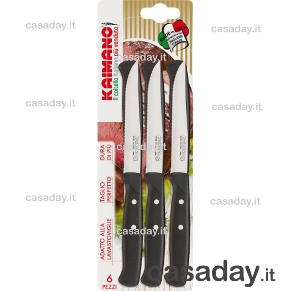 COLTELLI BISTECCA PZ.6 M-NERO BULLONATO kaimano COLTELLI BISTECCA PZ.6 M-NERO BULLONATO kaimano