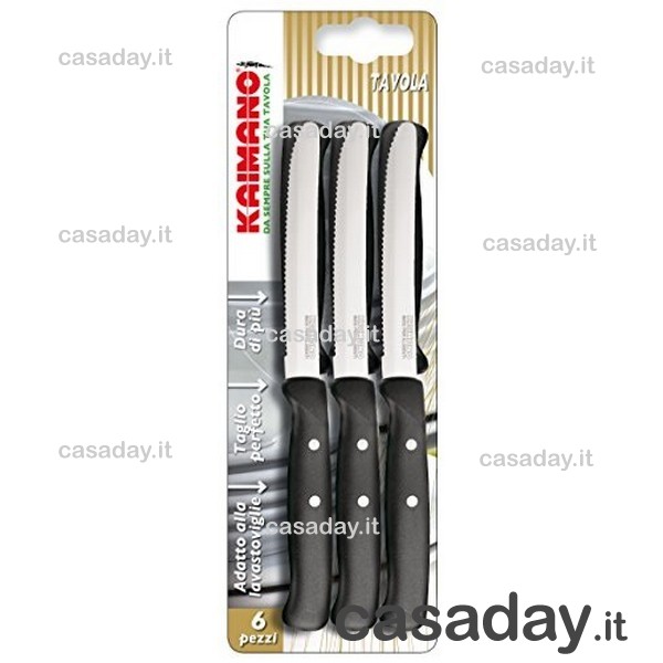 COLTELLI TAVOLA PZ.3 M-NERO BULLONATO kaimano COLTELLI TAVOLA PZ.3 M-NERO BULLONATO kaimano