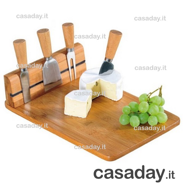 TAGLIAPANE BAMBOO 4 COLTELLI FORMAGGI eva TAGLIAPANE BAMBOO 4 COLTELLI FORMAGGI eva