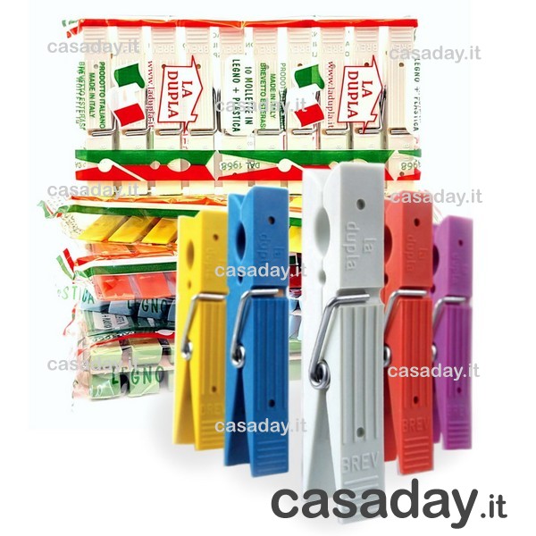 PINZE PANNI LEGNO PLASTIFICATO PZ.10 PINZE PANNI LEGNO PLASTIFICATO PZ.10