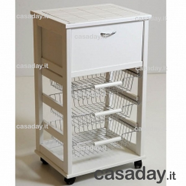 CARRELLO LEGNO C/MATTONELLE PORTAPANE BIA.FANG 