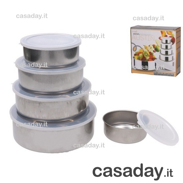 SET SCATOLE FRIGO INOX PZ. 5 TONDE SET SCATOLE FRIGO INOX PZ. 5 TONDE